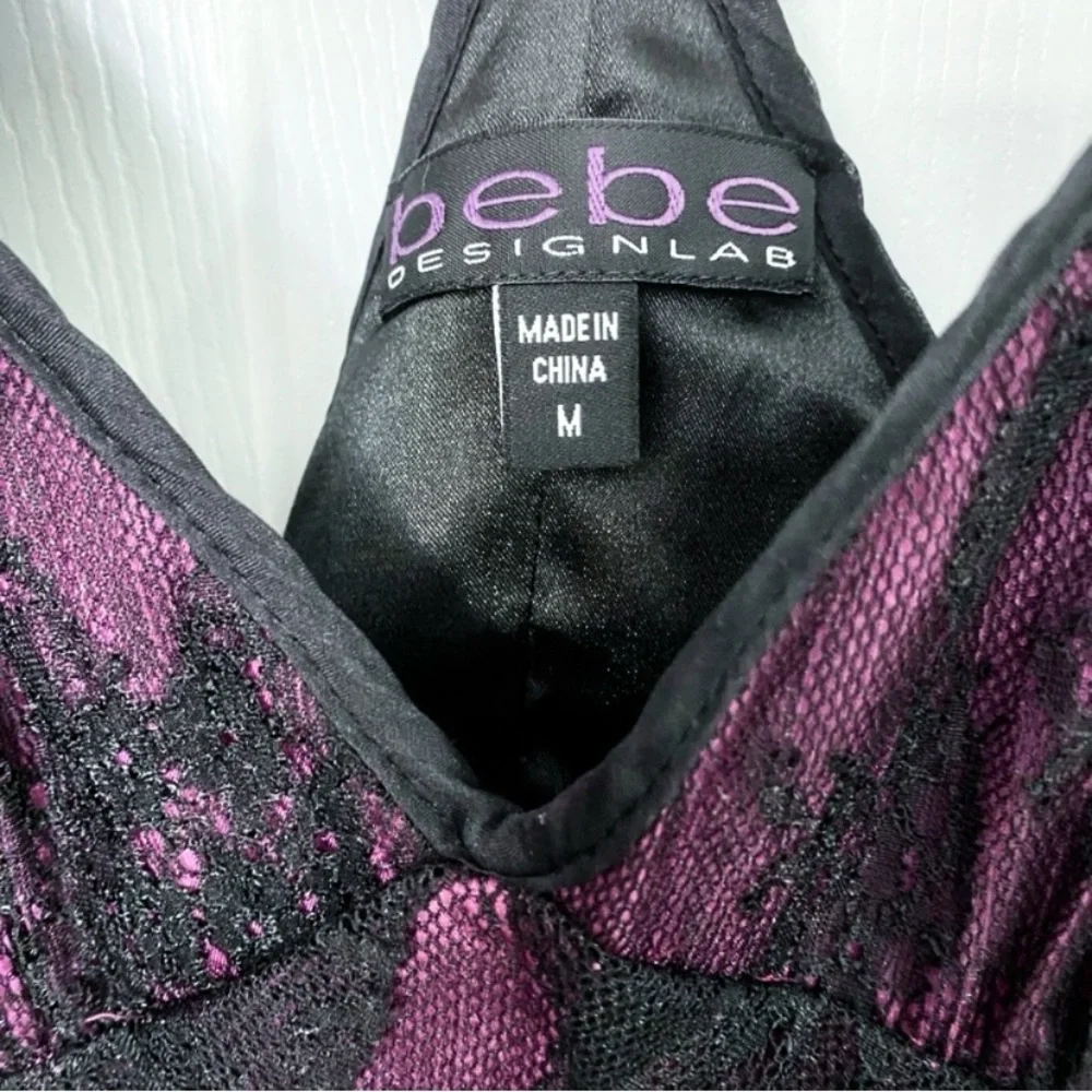 NWOT - Tiered Pink and Black Lace Dress - Picture 4 of 4